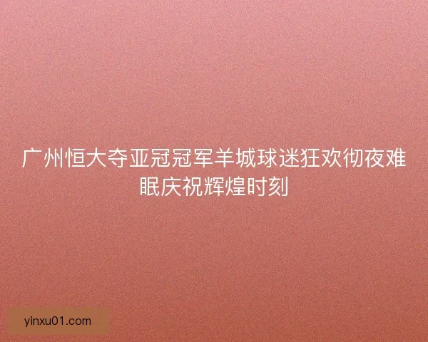 广州恒大夺亚冠冠军羊城球迷狂欢彻夜难眠庆祝辉煌时刻 广州恒大夺亚冠冠军羊城球迷狂欢彻夜难眠庆祝辉煌时刻
